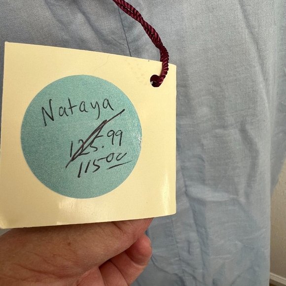 Nataya Sheer Sheath Dress Viscose Women's Blue Large tule layers Fairy Coastal - Picture 14 of 15